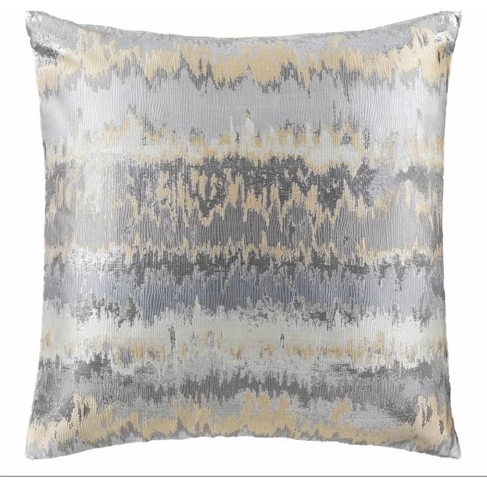 NEW Modern Gold Ombre Jacquard Throw Pillow Cover 18x18” Metallic Accent
